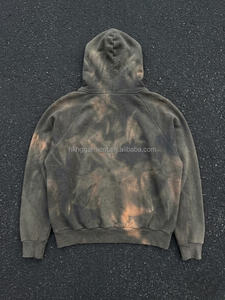 Sudadera con Capucha Vintage para Hombre, Estilo Retro Desgastado con Efecto Ácido y Decolorado, Oversize, Grunge Streetwear, Tejido Grueso de Felpa - Product Image 2