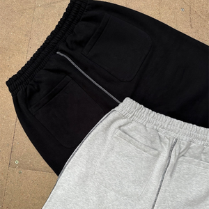 Pantaloni Larghi Personalizzati da <span class=keywords><strong>Uomo</strong></span> con Strisce Cucite Abbinabili, Apertura Gamba Regolabile, OEM, Pantaloni Oversize <span class=keywords><strong>a</strong></span> Gamba Dritta - Product Image 4