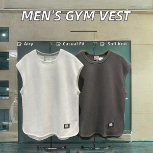 Camiseta sin Mangas Moderna para Hombre, Estilo Americano, Ropa Deportiva, Transpirable, Informal, para Entrenamiento, Diseño Sólido, Cuello Redondo - Product Image 2