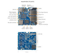 NanoPi R3S Mini Router RK3566 OpenWRT 2GB LPDDR4X 32GB EMMC Dual-Gbps Ethernet Papan Smart Home