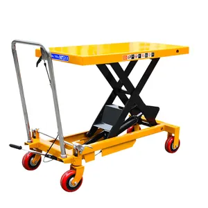 CE Factory Direkt verkauf 1000kg Hydraulic Scissor Manual Tragbarer, langlebiger Hubwagen Trolley Platform Lift Table