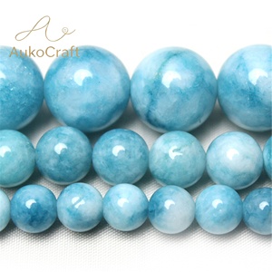 Cuentas Sueltas de Larimar, <span class=keywords><strong>Calcedonia</strong></span> Azul <span class=keywords><strong>Pulida</strong></span>, Redondas de 6mm, 8mm, 10mm y 12mm, Mixtas para Pulseras, Collares, Pendientes, Fabricación de Joyería DIY - Product Image 3