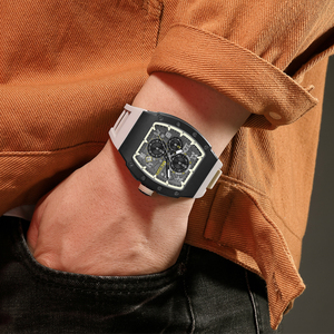 Montre homme originale de la marque Megir 8411, montre-bracelet à quartz de luxe pour homme, montre sport chronographe tonneau tendance - Product Image 3
