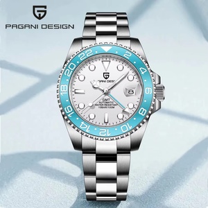 Montres mécaniques pour hommes PAGANI DESIGN PD1662 40 mm GMT, bracelet en caoutchouc, lunette rotative, étanche 100 m, montre sport pour homme, montre de business - Product Image 2