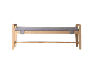 Banc en bois Haruki, structure en bois massif avec assise rembourrée, idéal pour les maisons modernes minimalistes et les espaces commerciaux. - Product Image 2