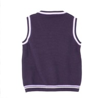 Gilet pull col V 100 % coton personnalisé avec logo pour homme – Style preppy, anti-plis, tricot doux et chaud – Vente en gros