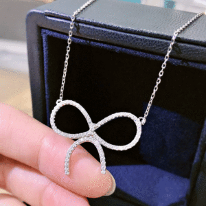 Collana con Ciondolo a Fiocco Stile Foresta per Donne, Elegante Catena da Collo per Ragazze, Gioielli alla Moda - Product Image 2