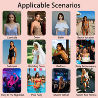 Pezoneras Desechables Multiforma Reactivas a los Rayos UV que Brillan en la Luz Negra para Mujeres, Fiestas, Festivales de Música, Raves, Discotecas y Actuaciones