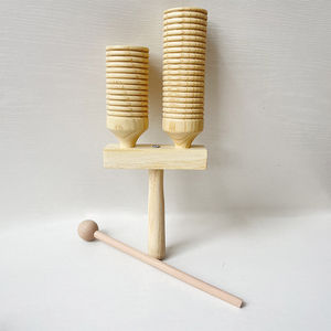 Instrument de musique à percussion, couleur <span class=keywords><strong>bois</strong></span>, instruments à deux anneaux, clapper de percussion haut et bas - Product Image 6