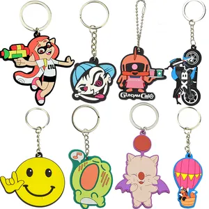 Personalized Custom 2d 3d Soft Pvc Keychain Logo Soft Rubber Keychains Silicone Keyring Rubber Anime Customized Key Chain