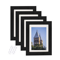 Cadre photo en bois noir SNNL 4x6 pouces avec plexiglas pour montage mural, affichage horizontal et vertical