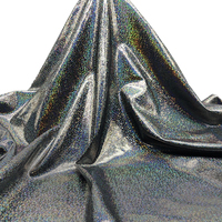 Tissu imprimé à laser scintillant élastique, feuille holographique, en spandex, pour les costumes de bain