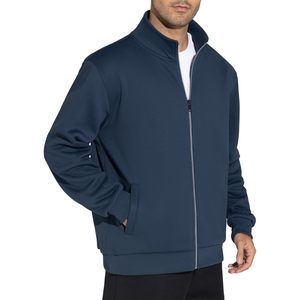 <b>Men's</b> Fleece Full Zip Sweatshirt Mock Neck <b>Long</b> Sleeve Workout <b>Jacket</b> With Pockets Casual Autumn Wear Breathable - Product Image 2