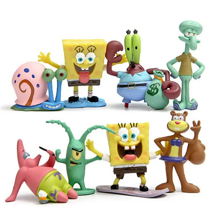 Venda quente Bob Esponja Calça Quadrada bonecas figuras de brinquedo para tanques de peixes micro-paisagem cenas ornamentos