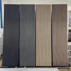 MDF sợi polyester gỗ tấm hấp thụ Home Studio Auditorium cách âm painel ripado ức chế tiếng ồn kết cấu - Product Image 1