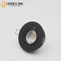 Spot encastré LED moderne réglable en aluminium avec support de lampe GU10 MR16, boîtier de downlight noir mat