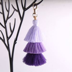 Fashion Boho <b>Rainbow</b> Macrame Tassel Keychain Colorful Bohemian Tassel Charm <b>Bag</b> Charm Pendant Keychain Keyrings - Product Image 6