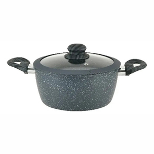 Modern 9-Piece Ceramic Non-Stick Cookware Set Navy Blue Pots <b>Pans</b> Glass <b>Lids</b> Plastic Handles Induction Compatible - Product Image 3
