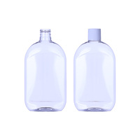 Bouteille en plastique PET de forme ovale plate de 500 ml avec bouchon à vis, adaptée aux nettoyants pour sols, aux liquides vaisselle et aux autres produits liquides
