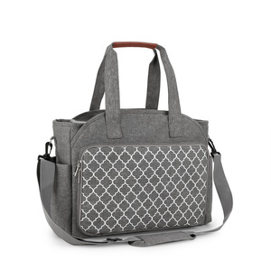 Sac à tricoter avec compartiments pour le rangement du fil et des aiguilles, sac à main bandoulière gris et noir pour tricoter des pulls - Product Image 5