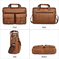 Porte-documents pour ordinateur portable 15,6'' en cuir véritable de luxe pour homme, décontracté, pour usage professionnel et avec logo personnalisé