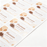 Etiquetas de Embalaje para Café Instantáneo Haoxuan OEM, Adhesivos Impermeables Impresos con UV Localizado en PET Blanco para Productos de Café