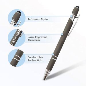 Custom 2 in 1 Modern Ballpoint <b>Pen</b> Multi-Colored Metal <b>Stylus</b> Laser Engraved Logo Printed Promotional Graduation Business Gifts - Product Image 4
