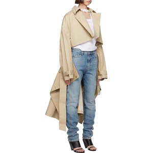 Женский двубортный тренчкот цвета хаки, модный дизайнерский Повседневный осенний непродуваемый плащ высокого качества, оптовая продажа - Product Image 2