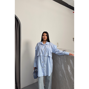 Chemise élégante pour femme, bleu ciel, de créateur - Product Image 5