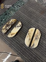 Poignée de meuble YUSHI en marbre Calacatta Viola, design cannelé, forme ovale, pour projets de design haut de gamme