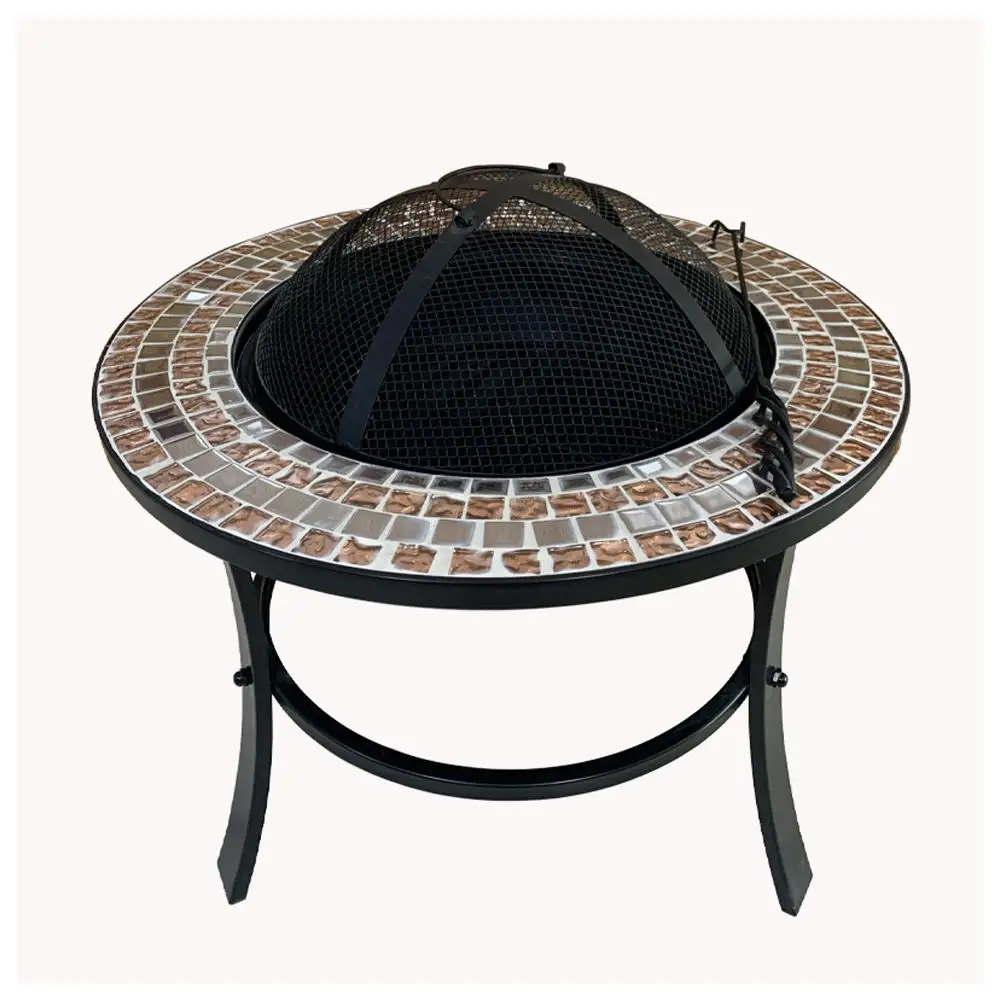 Firepit โต๊ะกลมสำหรับโต๊ะบาร์บีคิว,โมเสคเฟอร์นิเจอร์กลางแจ้ง