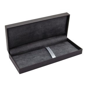 Smooth Black Pen <b>Box</b> For Stationery <b>Storage</b> With Velvet Interior And Lid Closure Design - Product Image 2