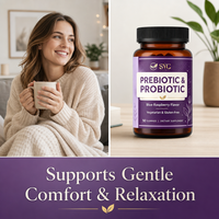 SYC BIO Mélange prébiotique Vitamines Gommes Confort Doux Adulte Formule 50 Capsules Framboise Bleue Vente en Gros B2B Fournisseur Privé