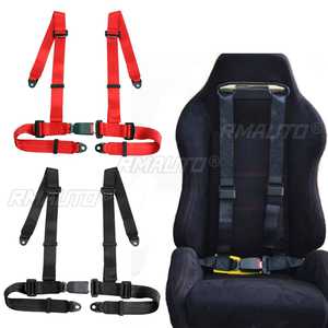 Cinturón de Seguridad Deportivo para Carreras, Arnés de 3 o 4 Puntos de Fijación, Liberación Rápida, Nailon, Cinturón de Seguridad para Automóvil, Negro y Rojo - Product Image 1