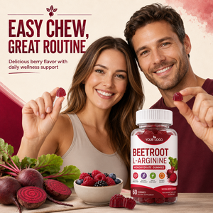 Gomitas Veganas con Certificación GMP, Sin GMO, para Mejorar el Óxido Nítrico y Apoyar la Salud del Corazón, con Remolacha y L-Arginina Monohidrato, Marca Privada OEM ODM - Product Image 1