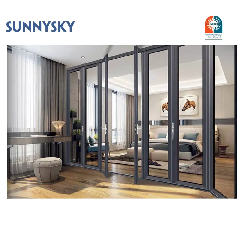 Sunnysky Nhà Máy Bán Trực Tiếp Phân Vùng Nội Thất Bằng Hợp Kim Nhôm Tiêu Chuẩn Cửa Gấp Văn Phòng Với Giá Rẻ