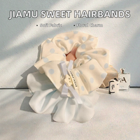 Jiamu Gaya Korea Ins Eropa Amerika Unisex Seri Biru Pink Kain Manis Hiasan Rambut Scrunchies Bunga Lucu