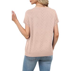 เสื้อสเวตเตอร์แขนสั้นผู้หญิง FOXA คอกลม เนื้อนุ่ม สวมใส่สบายๆ ในฤดูร้อน - Product Image 3