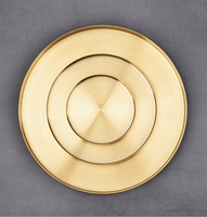 Décoration d'intérieur : Plateau de rangement rond doré en acier inoxydable, style nordique, à un seul niveau, pour bougies et bouteilles de vin, vaisselle, bijoux, salle de bain, garage