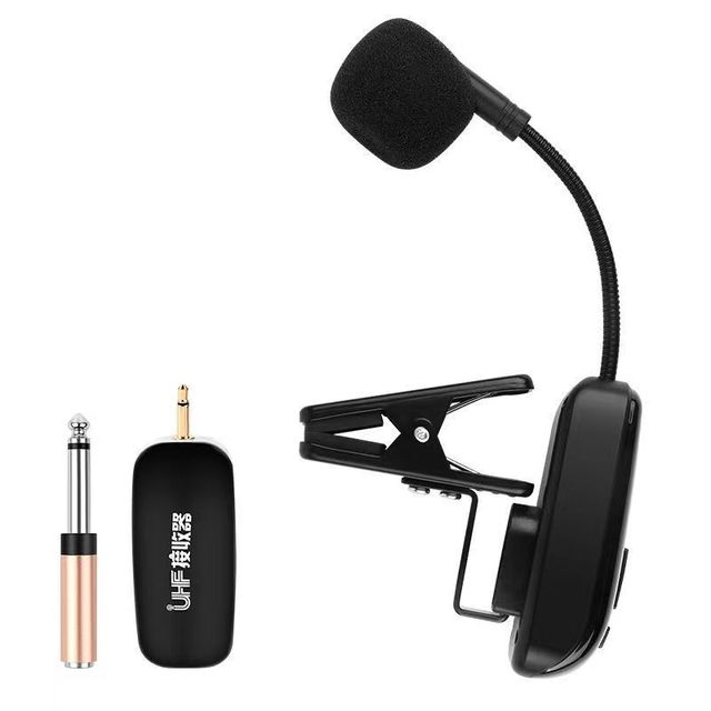 Universal Wireless Microphone & Instrument Pickup, for Saxophone, Erhu, Trumpet & Violin Stage Performance