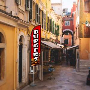 ธงขนนกแบบกำหนดเองคุณภาพสูงขนาด 2.5*11.5 ฟุต สำหรับงานปาร์ตี้ชายหาดและการโฆษณาประชาสัมพันธ์ - Product Image 3