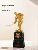 Trophée de hockey sur glace en cristal personnalisé gratuit pour les compétitions d'équipe et les récompenses des champions