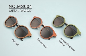 Lunettes de <span class=keywords><strong>soleil</strong></span> classiques en métal et bois de qualité supérieure, unisexes, pour femmes, lunettes d'éclipse solaire, lunettes de sport pour femmes - Product Image 4