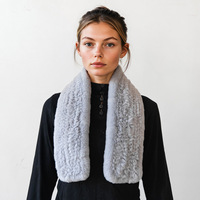 Écharpe carrée en fourrure de lapin Rex tricotée à rayures pour femme, chaude et épaisse, style croisé, polyvalente, haut de gamme, pour l'automne et l'hiver