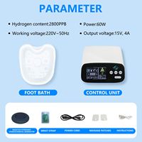 Appareil de massage des pieds 3-en-1 à hydrogène, bain de pieds ionique détoxifiant, modes réglables, fonction de minuterie, matériau ABS, portable