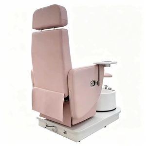 K Pink Electric Pedicure Chair Spa Salon Reclining Massage Chair Adjustable Nail <b>Table</b> with Foot <b>Bath</b> - Product Image 4
