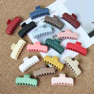 Pinza de Pelo Rectangular Mate de 9.5cm, Color Sólido, Diseño de Tiburón, Geométrica, Minimalista, con Dientes Conectados, de Plástico, para Mujer - Product Image 2