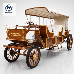 Charrette de <span class=keywords><strong>Mariage</strong></span> Électrique de Luxe Huajia en Acier, Modèle Classique Cheval Blanc, Sièges Gris, Buggy à 2 Rangs, Navette Touristique VIP Hainan 45km/h - Product Image 1