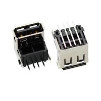 Puerto hembra USB 2,0 tipo A, 4 pines, ángulo recto, puerto de carga SMT, conector hembra, montaje en PCB