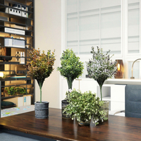 Buket Bunga Buatan dengan Tanaman Hijau Eucalyptus dan Violet untuk Dekorasi Pernikahan, Rumah, Hotel, dan Rangkaian Bunga